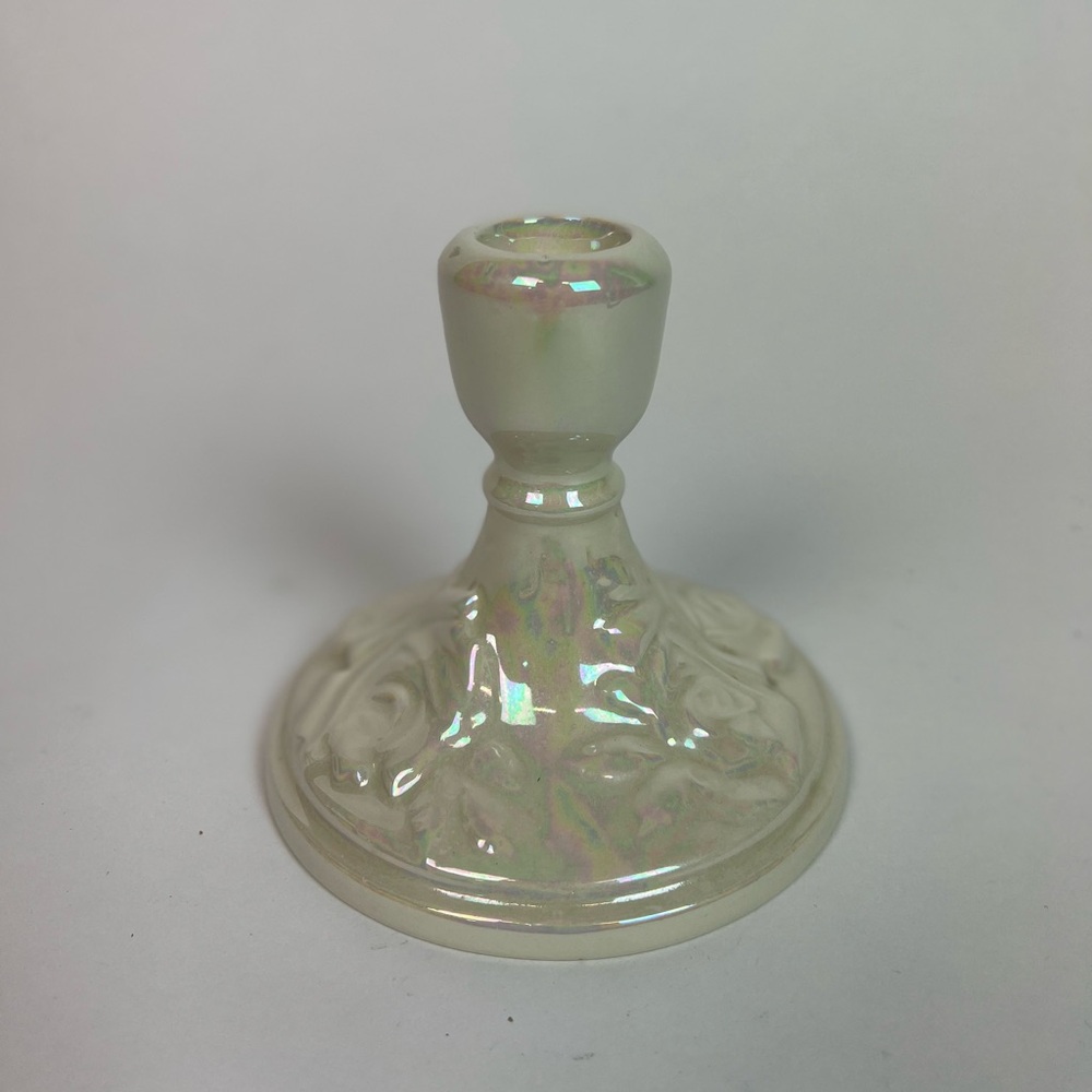 Vintage Opalescent Iridescent Glazed ceramic Candle Holder